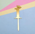 Cake Topper Crown Golden Number