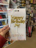 Cake Topper Happy Birthday Neon Golden